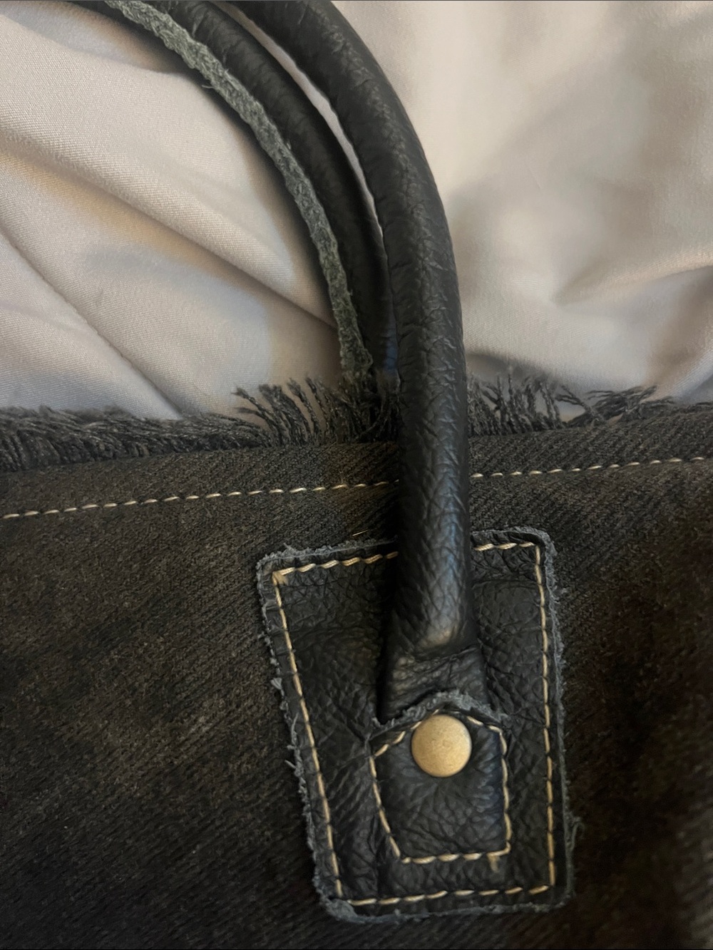 Myra Bag Black and White Spotted Cowhide Tote - Picture 7 of 16